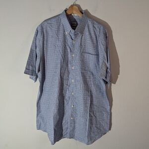 Peter Millar Blue Checkered Casual Button Down Shirt Men's Size XL